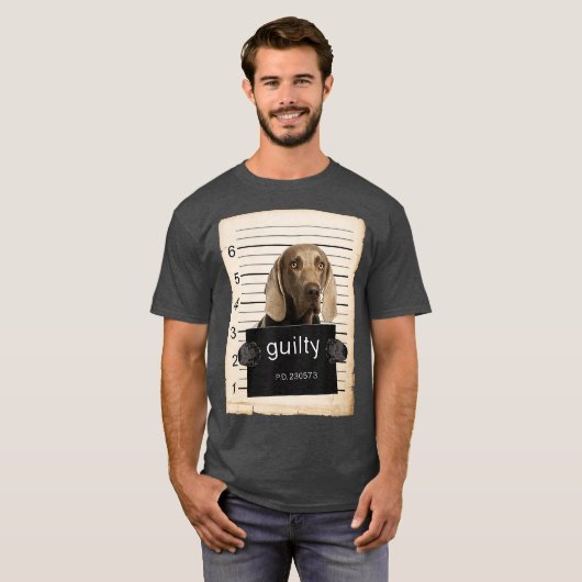 T-shirt Weimaraner Chien mug abattu chien mauvais (Devant entier)