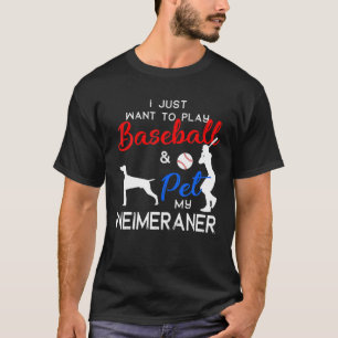 T-shirt Weimaraner Funny Baseball Chien Propriétaire Lover