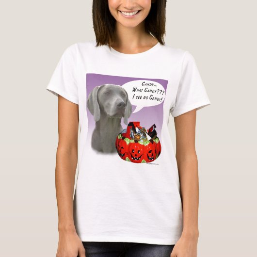 T-shirt Weimaraner Halloween Candy (Devant)