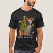T-shirt Weimaraner Noël Lumières Arbre Père Noël Pajama de (Devant)