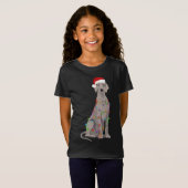 T-Shirt Weimaraner Noël lumières Noël Amoureux des chiens (Devant entier)