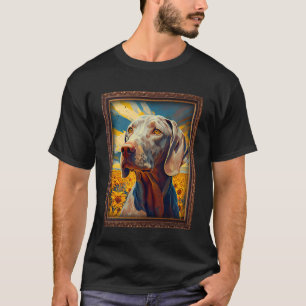 T-shirt Weimaraner Peinture Tournesol Fleur Maman Femmes F