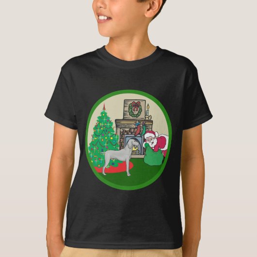 T-shirt weimaraner Santa (Devant)