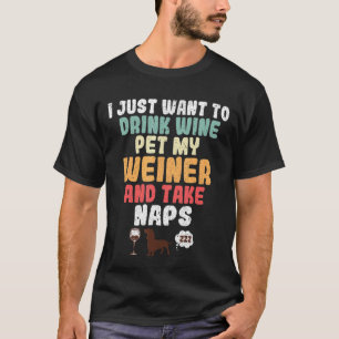 T-shirt Weiner Chien Dachshund Propriétaire Vin Whisperer