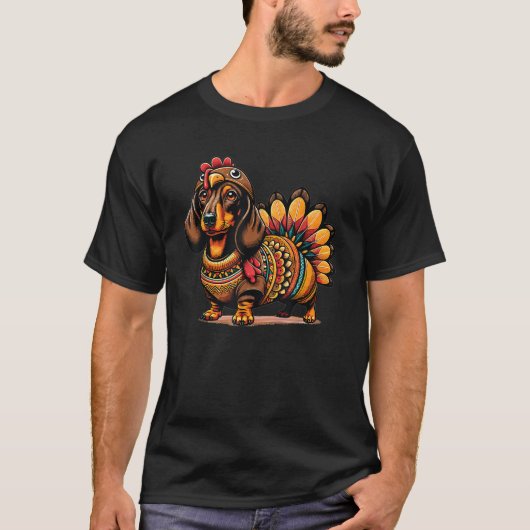 T-shirt Weiner Dachshund Chien Turquie Costume Thanksgivin (Devant)