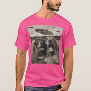 T-shirt Weiner vintage Ufo Rencontre Drôle Ufo Et Dachsh