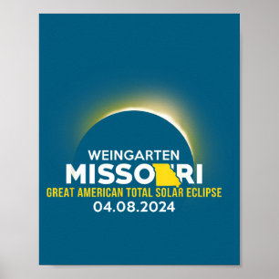 T-shirt Weingarten Missouri Mo Totale Zonne-eclips Poster