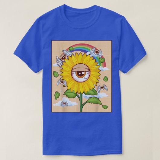 T-shirt Weirdcore esthétique Kawaii Tournesol Oeil ailé (Design devant)