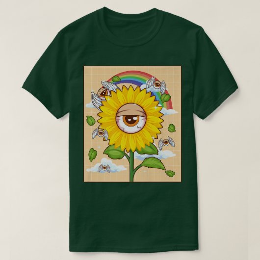 T-shirt Weirdcore esthétique Kawaii Tournesol Oeil ailé (Design devant)