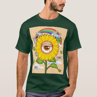 T-shirt Weirdcore esthétique Kawaii Tournesol Oeil ailé