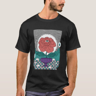 T-shirt Weirdcore Rose esthétique avec Eyeballs Illusion N