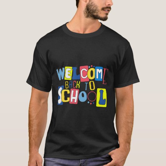 T-shirt Welcome Back To School Cute Colorful  (Devant)