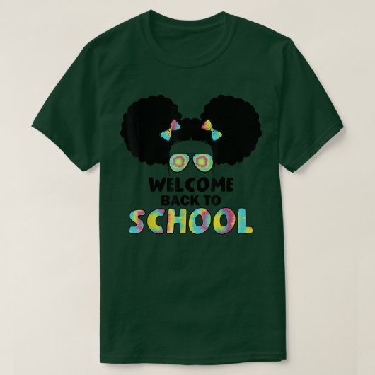T-shirt Welcome back to school daughter Cute African Ameri (Design devant)