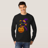 T-shirt Welcome Happy Hat Cat Halloween 2023 Devil Face Pu (Devant entier)