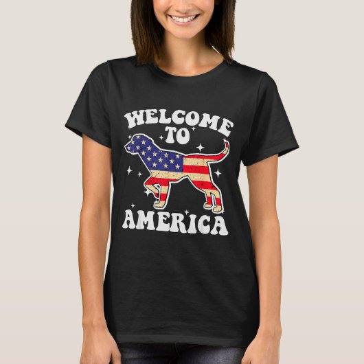 T-shirt Welcome To America Patriotic Dog New American Citi (Devant)