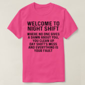 T-shirt Welcome to night shift 1 (Design devant)