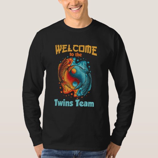 T-shirt Welcome to the Team Koi Fish Yin and Yang (Devant)