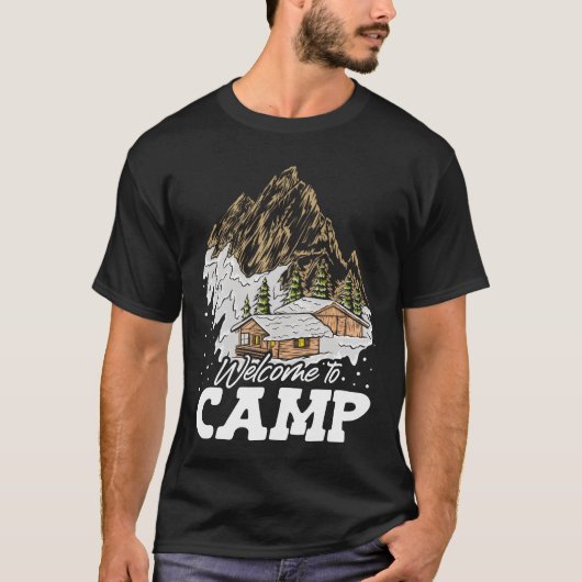 T-shirt Welcomeo Camp Camping Campsite House Mountain frie (Devant)