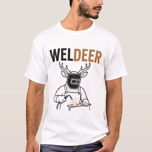 T-shirt Weldeer – Cerf Soudure Drôle (Devant)