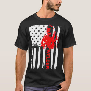 T-shirt Welder American Flag USA T Pipeliner Soudage Cadea