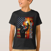 T-shirt Welder American Flag Welding Faith Cross Christian (Devant)