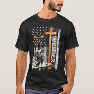T-shirt Welder American Flag Welth Faith Cross Christian
