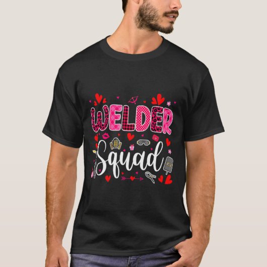 T-shirt Welder Squad Cute Tools Hearts Costume Valentines  (Devant)
