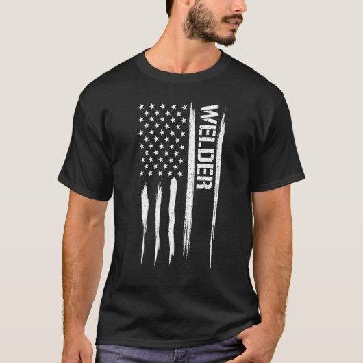 T-shirt Welding Welder - American Flag Sayings (Devant)