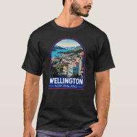 Wellington New Zealand Travel Art Vintage