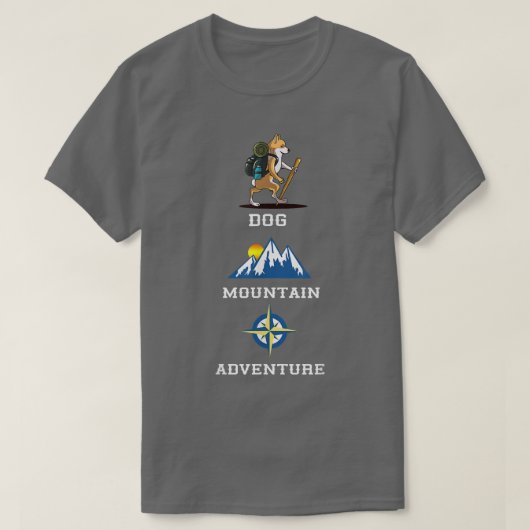 T-shirt Welsh Corgi Dog Mountain Adventure Hiking (Design devant)