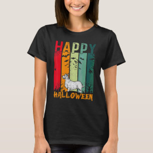 T-shirt Welsh Corgi Filles Garçons Rétro Halloween Dîner P