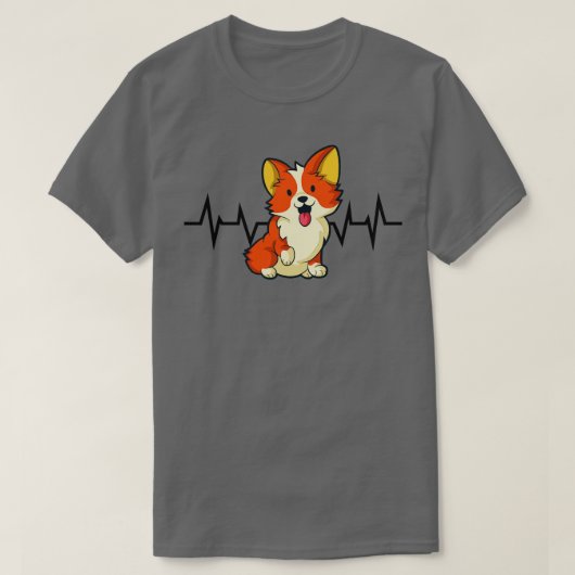 T-shirt Welsh Corgi Heartbeat (Design devant)