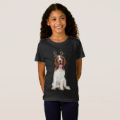 T-Shirt Welsh Springer Spaniel Reindeer Christmas Chien (Devant entier)