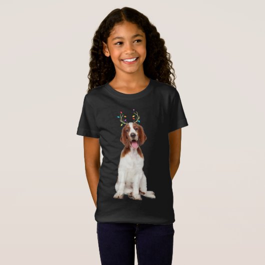 T-Shirt Welsh Springer Spaniel Reindeer Christmas Chien (Devant entier)