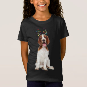 T-Shirt Welsh Springer Spaniel Reindeer Christmas Chien