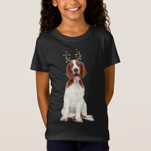 T-Shirt Welsh Springer Spaniel Reindeer Christmas Chien (Devant)