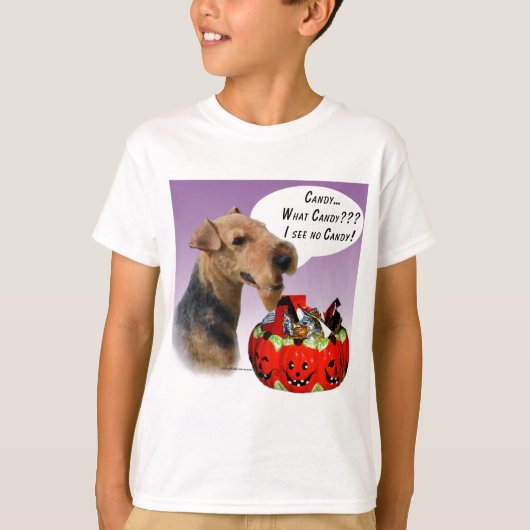 T-shirt Welsh Terrier Halloween Candy (Devant)