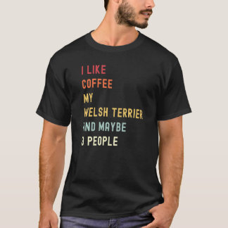 T-shirt Welsh Terrier Retro Chien Et Café