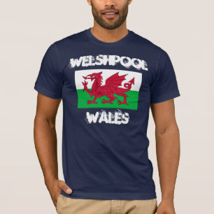 T-shirt Welshpool, Pays de Galles avec le drapeau de