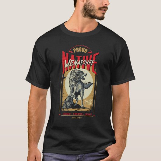 T-shirt Wenatchee Amérindien né Wolf Spirit (Devant)
