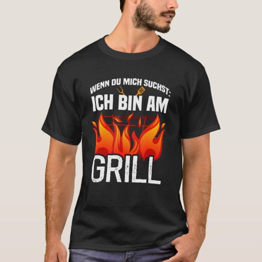 T-shirt Wenn du mich sucht ich bin am Grill (Devant)