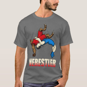 T-shirt Werestler Funny Halloween Amateur Wrestler Werewol