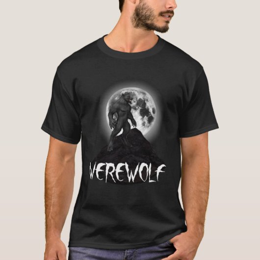 T-shirt Werewolf contre la Pleine lune avec texte (Devant)
