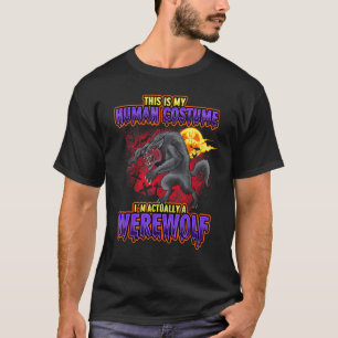T-shirt Werewolf Halloween Costume Wolf Graveyard My Human