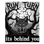 T-shirt Werewolf Halloween Horror Design Run Turn Ai-Art