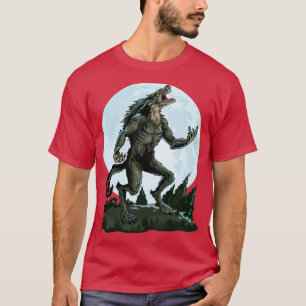 T-shirt Werewolf Hurling À La Pleine lune Déplaisante Lune
