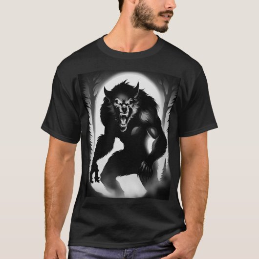 T-shirt Werewolf Woods gothique (Devant)