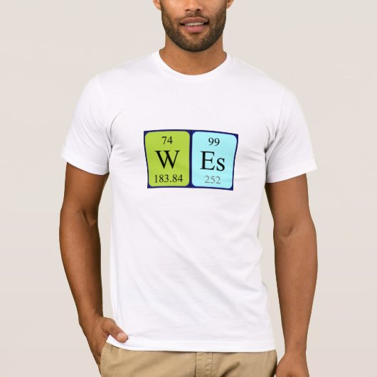 T-shirt Wes nom de table périodique chemise (Devant)