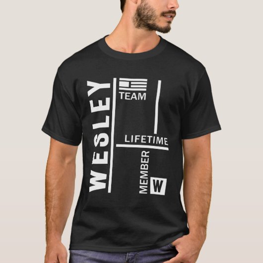 T-shirt Wesley Nom personnalisé Cadeau Anniversaire (Devant)