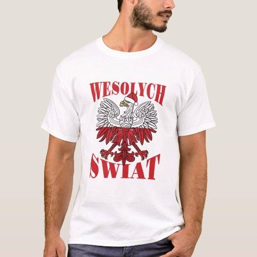 T-shirt Wesolych Swiat Polonais Aigle de Noël (Devant)